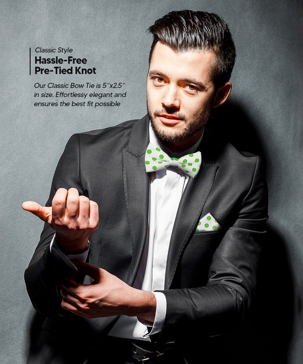 Vittorio Farina Men's Polka Dot Satin Bow Tie & Pocket Square in Gift Box