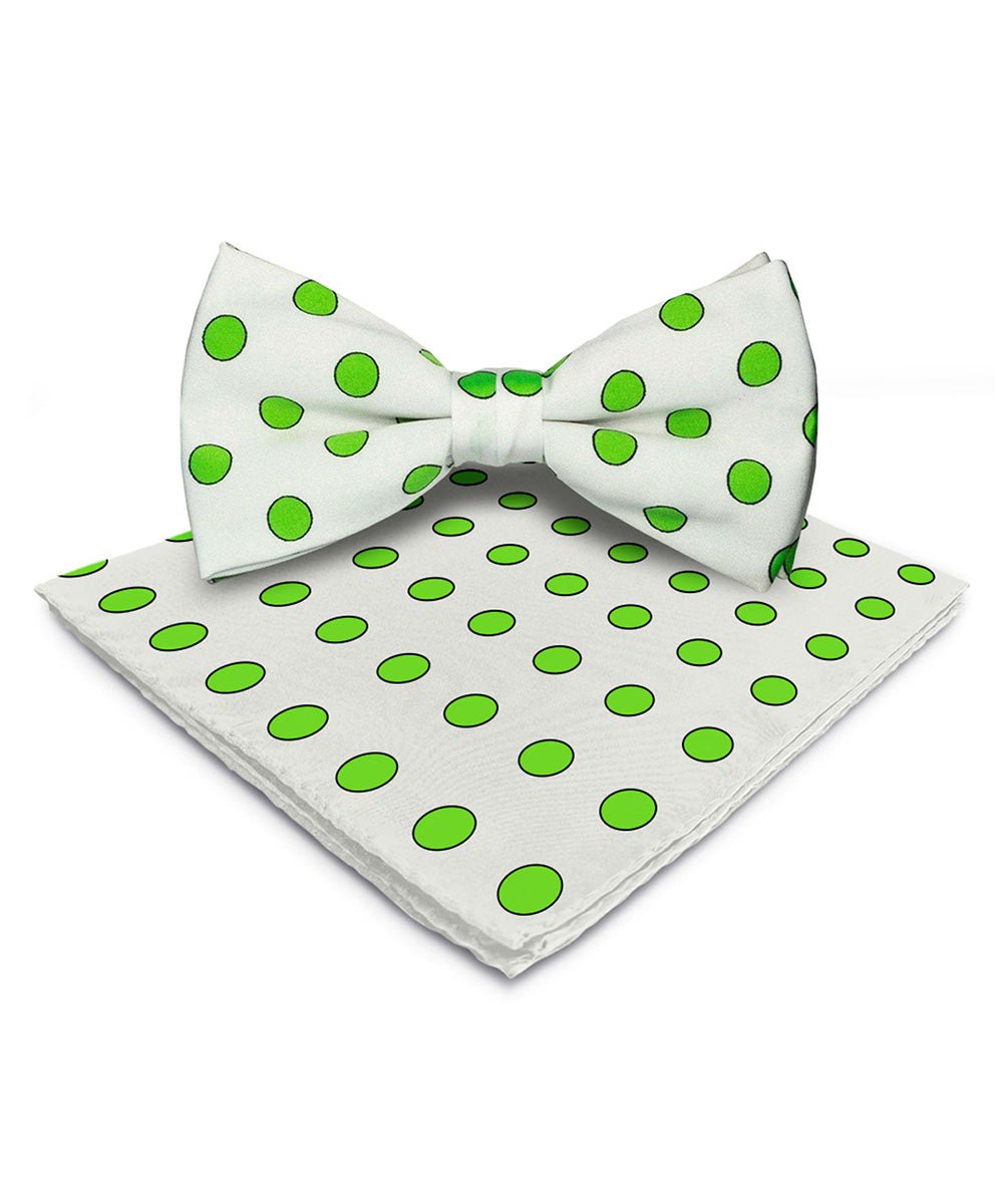 Vittorio Farina Men's Polka Dot Satin Bow Tie & Pocket Square in Gift Box