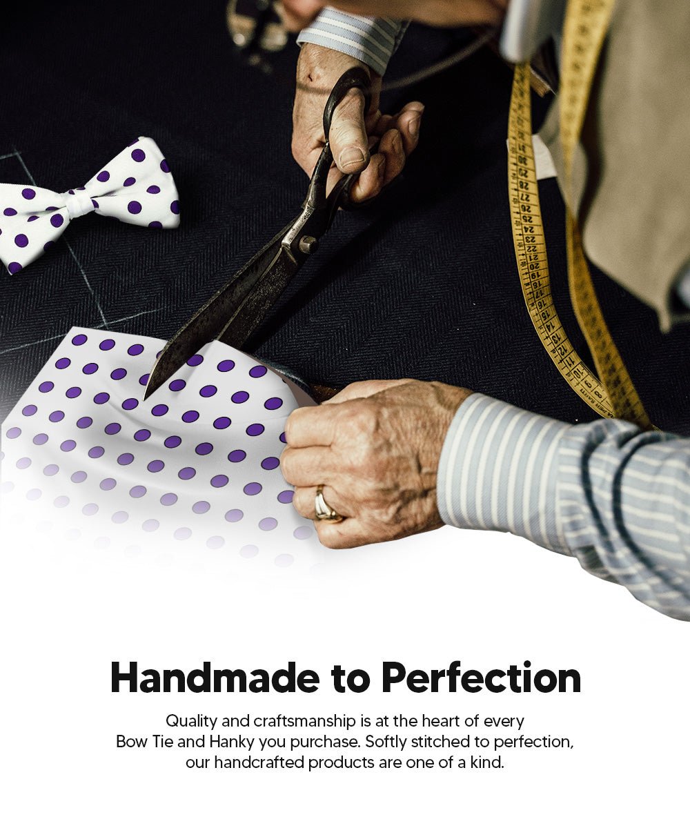 Vittorio Farina Men's Polka Dot Satin Bow Tie & Pocket Square in Gift Box