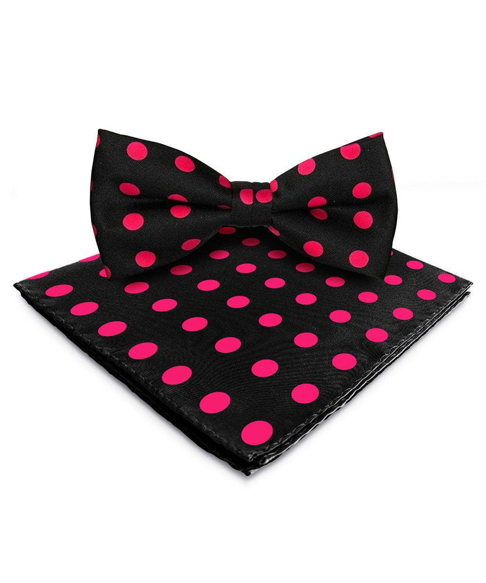 Vittorio Farina Men's Polka Dot Satin Bow Tie & Pocket Square in Gift Box