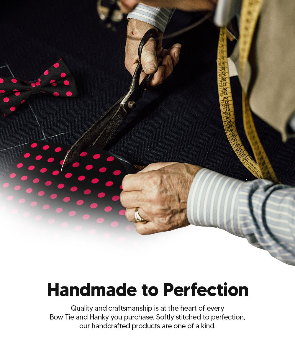 Vittorio Farina Men's Polka Dot Satin Bow Tie & Pocket Square in Gift Box