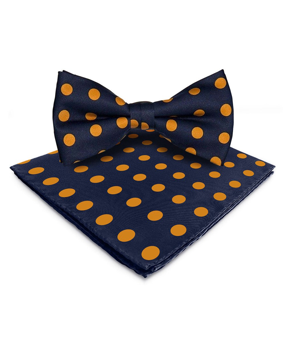 Vittorio Farina Men's Polka Dot Satin Bow Tie & Pocket Square in Gift Box