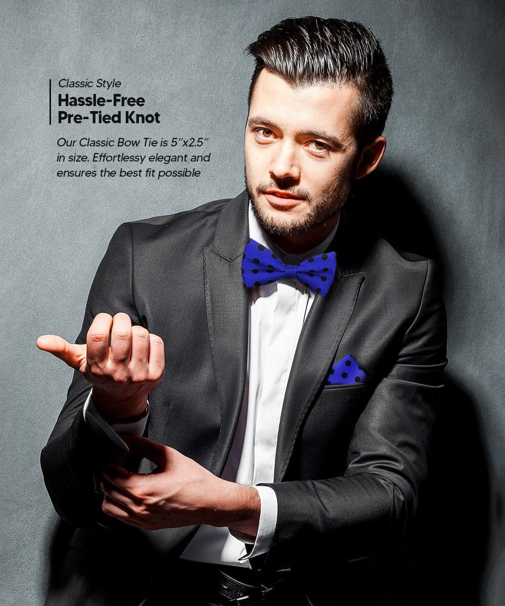 Vittorio Farina Men's Polka Dot Satin Bow Tie & Pocket Square in Gift Box