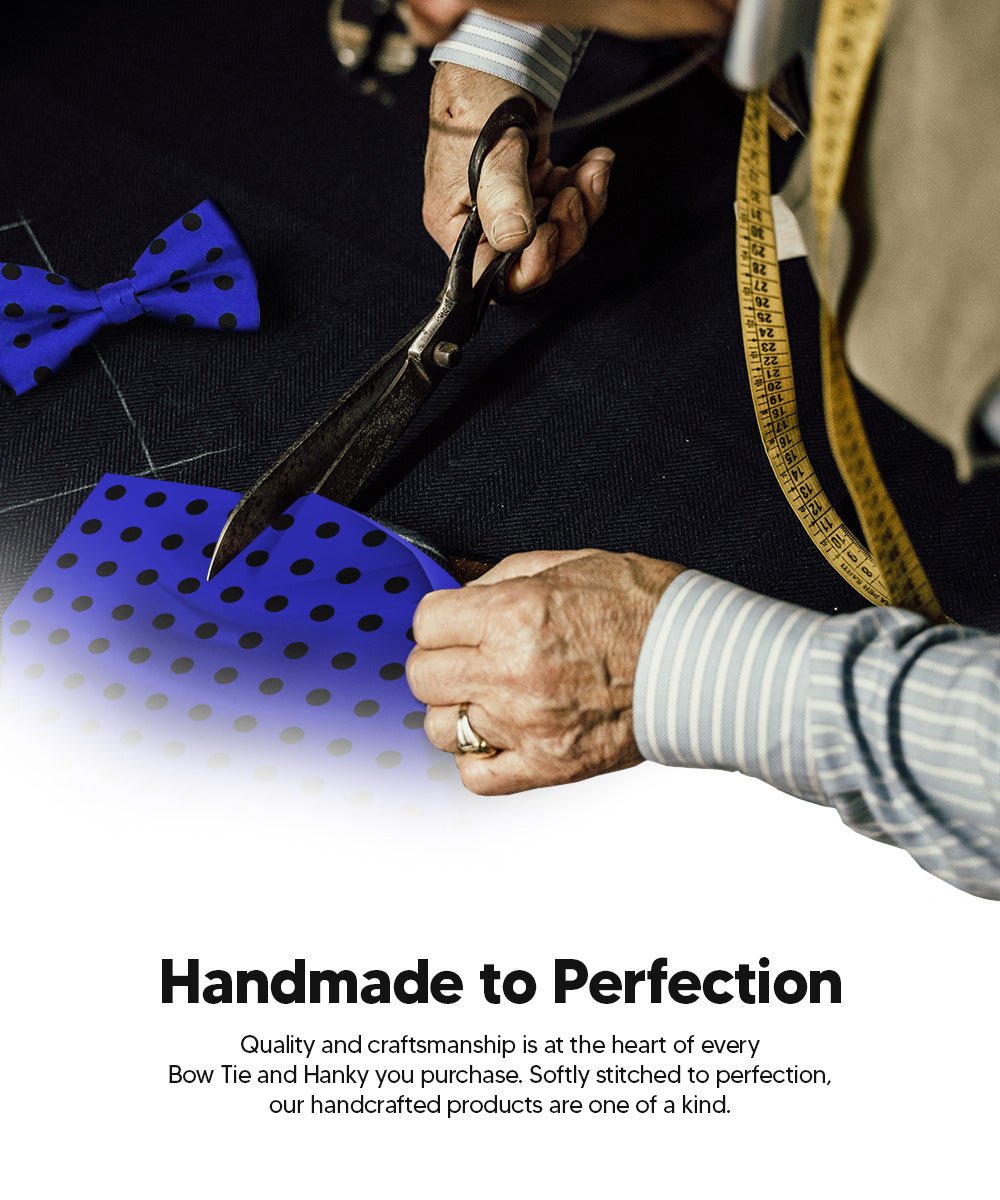 Vittorio Farina Men's Polka Dot Satin Bow Tie & Pocket Square in Gift Box