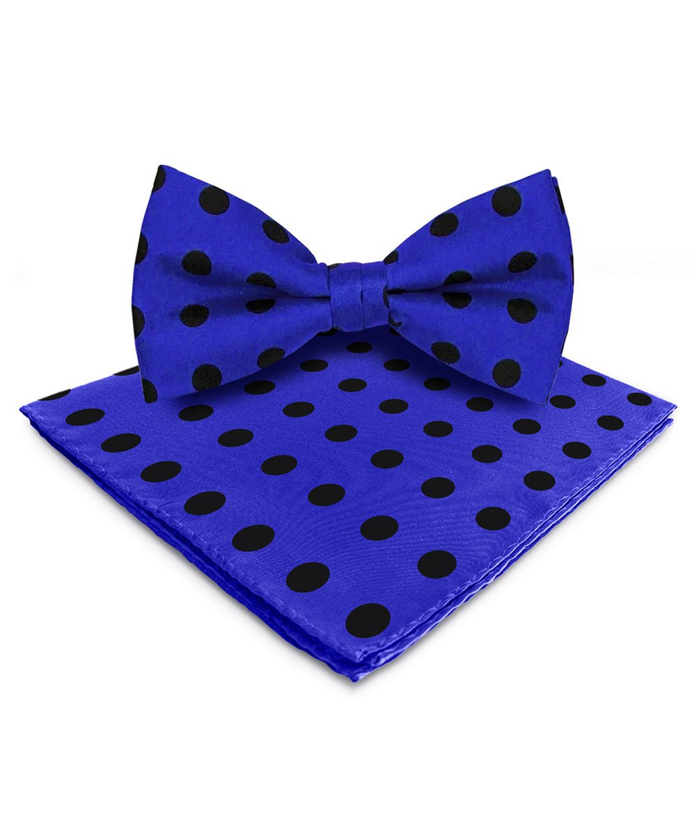 Vittorio Farina Men's Polka Dot Satin Bow Tie & Pocket Square in Gift Box