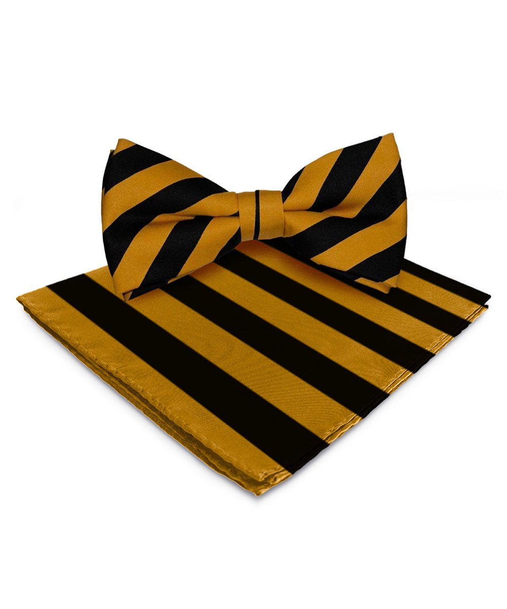Vittorio Farina Men's Striped Satin Bow Tie & Pocket Square in Gift Box