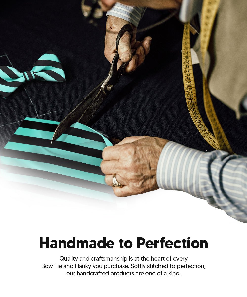 Vittorio Farina Men's Striped Satin Bow Tie & Pocket Square in Gift Box