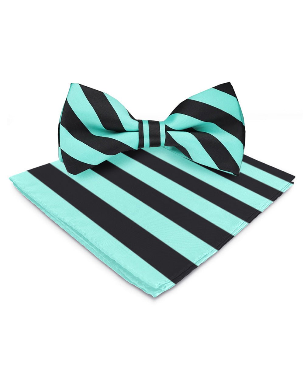 Vittorio Farina Men's Striped Satin Bow Tie & Pocket Square in Gift Box