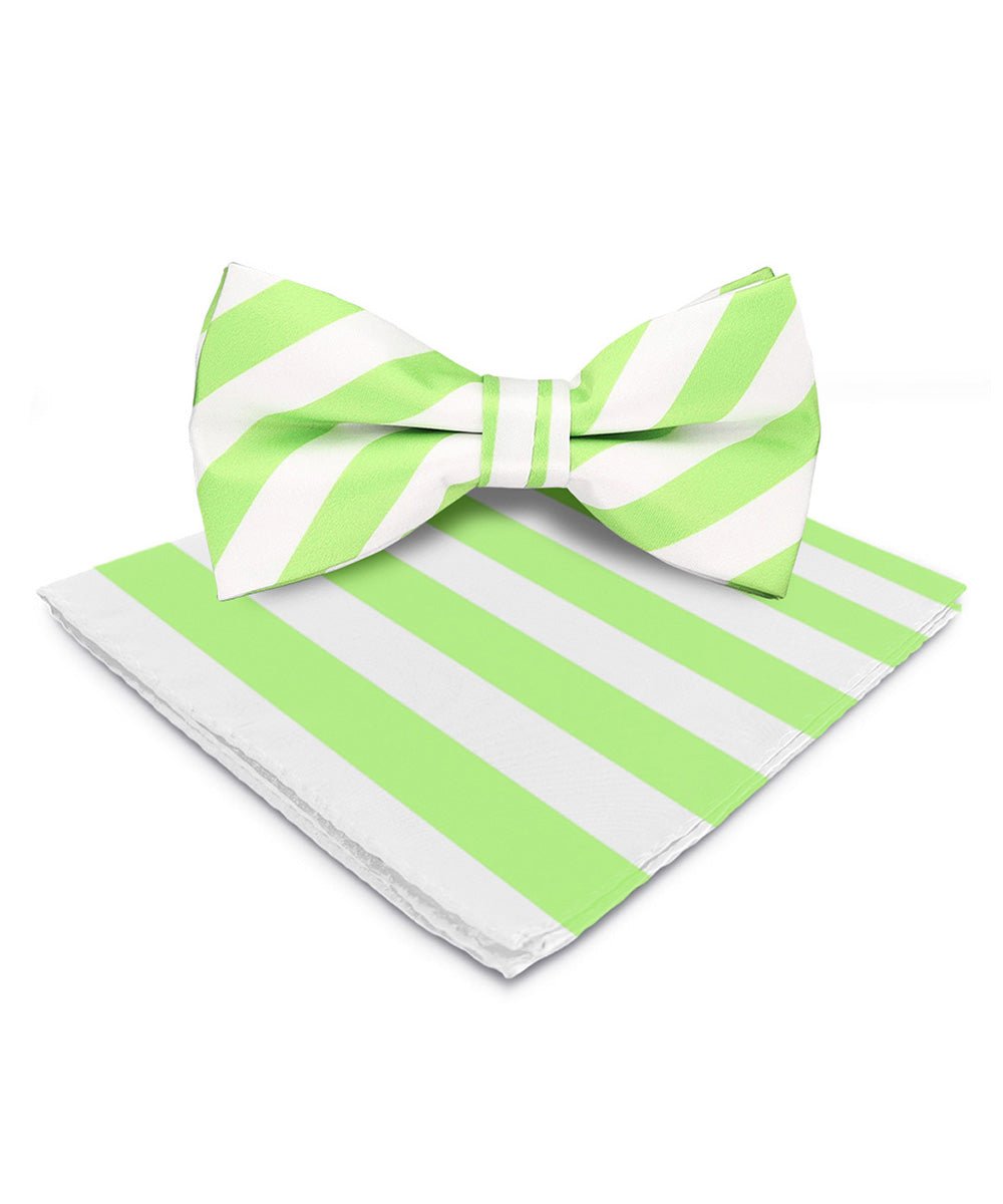 Vittorio Farina Men's Striped Satin Bow Tie & Pocket Square in Gift Box