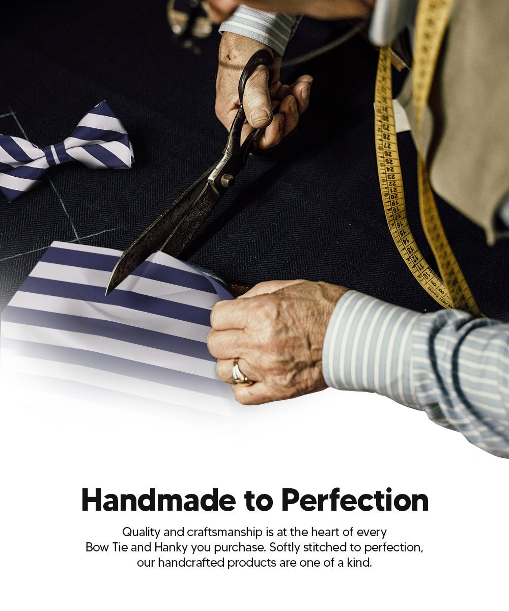 Vittorio Farina Men's Striped Satin Bow Tie & Pocket Square in Gift Box