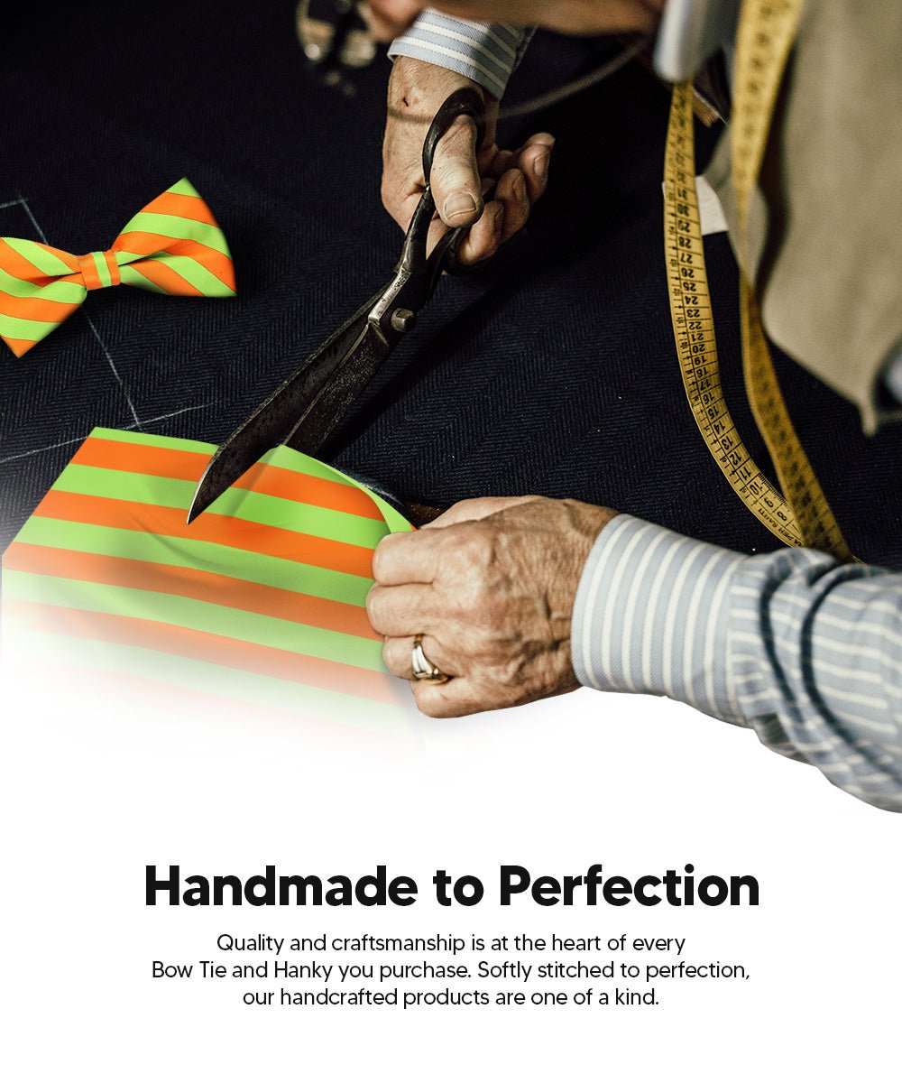 Vittorio Farina Men's Striped Satin Bow Tie & Pocket Square in Gift Box