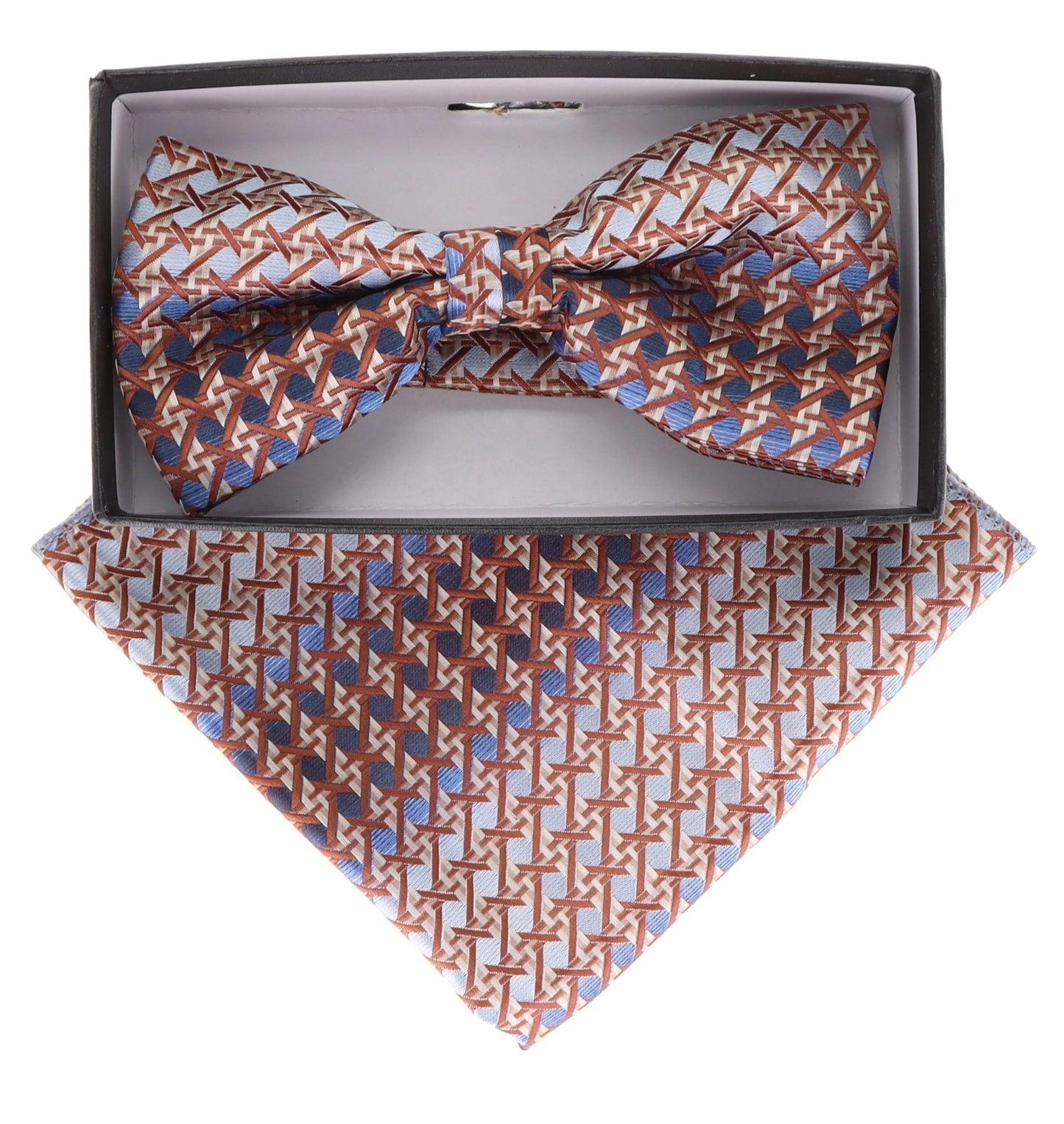 Vittorio Farina Men's Paisley Design Satin Bow Tie & Pocket Square in Gift Box