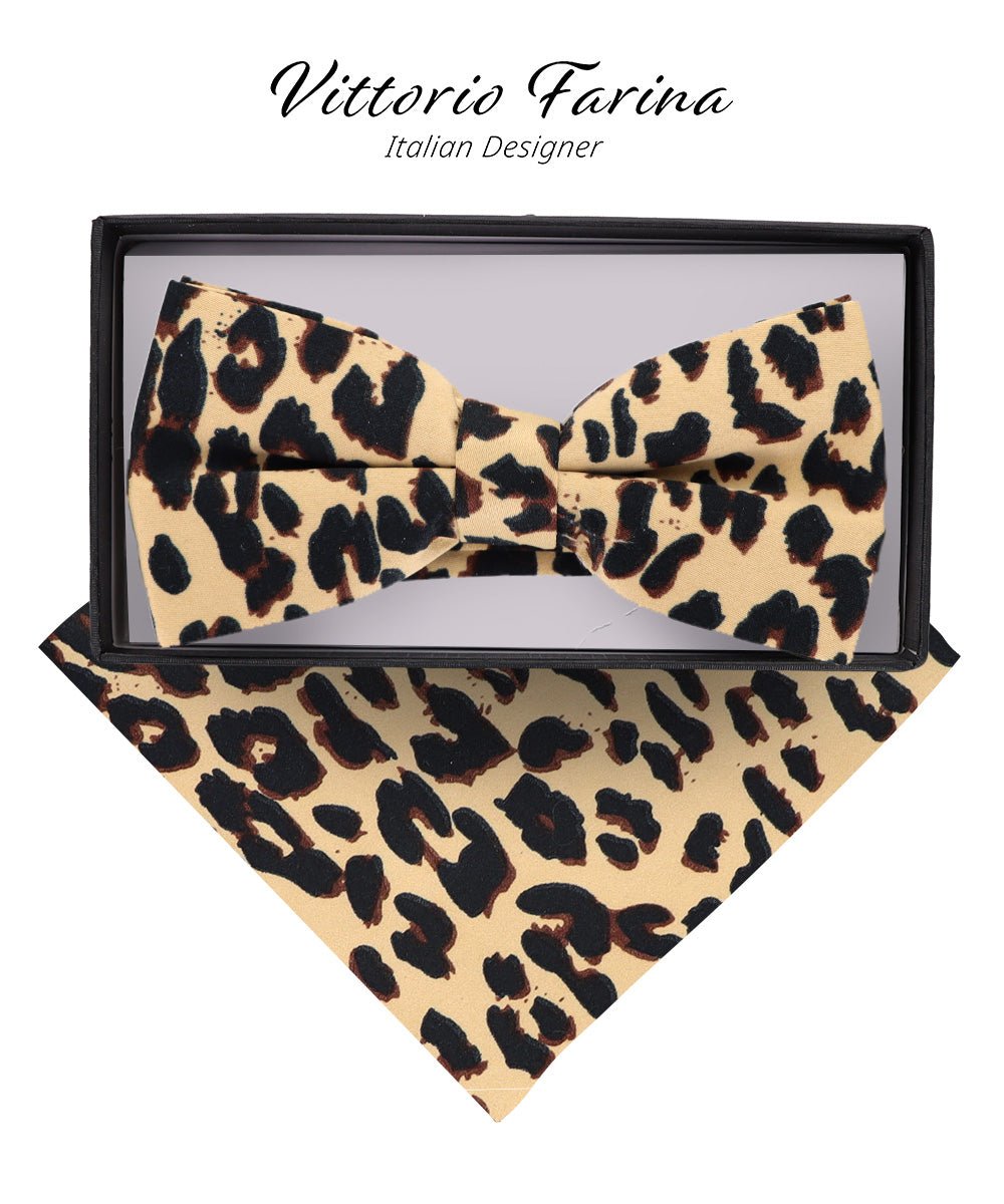 Vittorio Farina Men's Kente Satin Bow Tie & Pocket Square in Gift Box