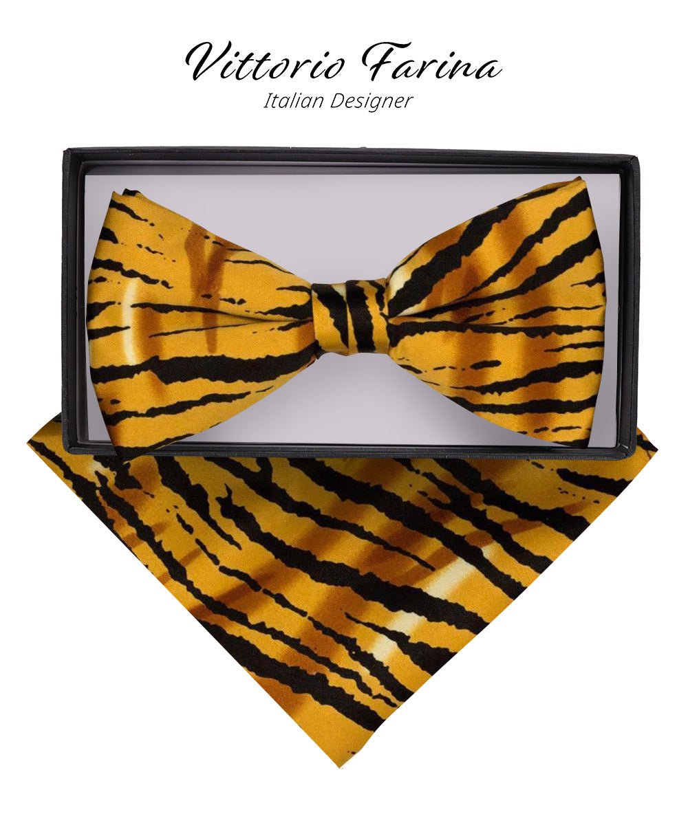 Vittorio Farina Men's Kente Satin Bow Tie & Pocket Square in Gift Box