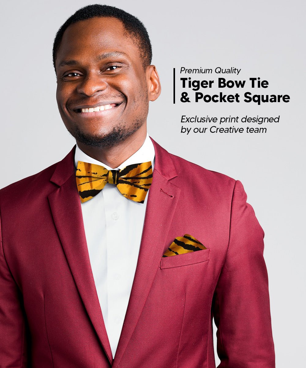 Vittorio Farina Men's Kente Satin Bow Tie & Pocket Square in Gift Box