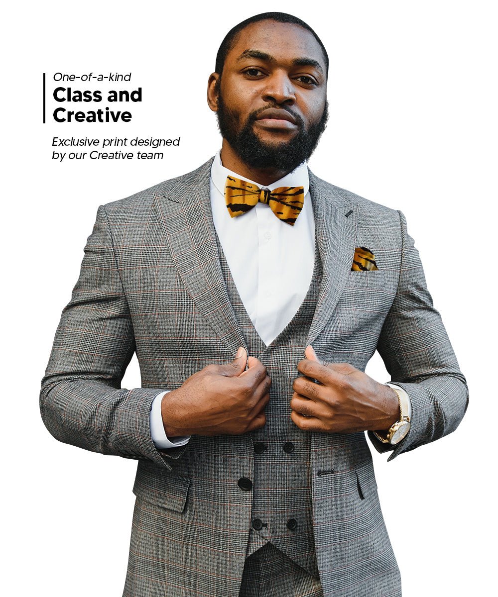 Vittorio Farina Men's Kente Satin Bow Tie & Pocket Square in Gift Box