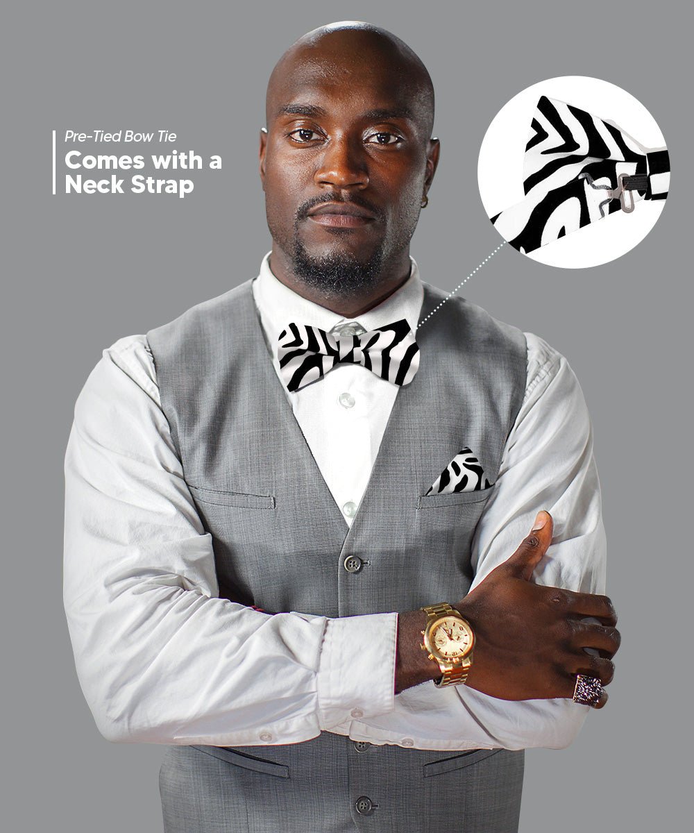 Vittorio Farina Men's Kente Satin Bow Tie & Pocket Square in Gift Box