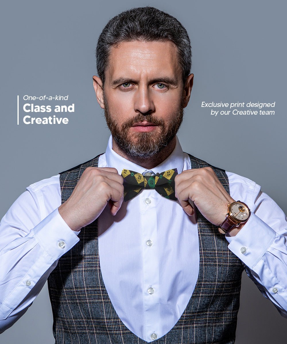 Vittorio Farina Men's Mardi Gras Satin Bow Tie & Pocket Square in Gift Box