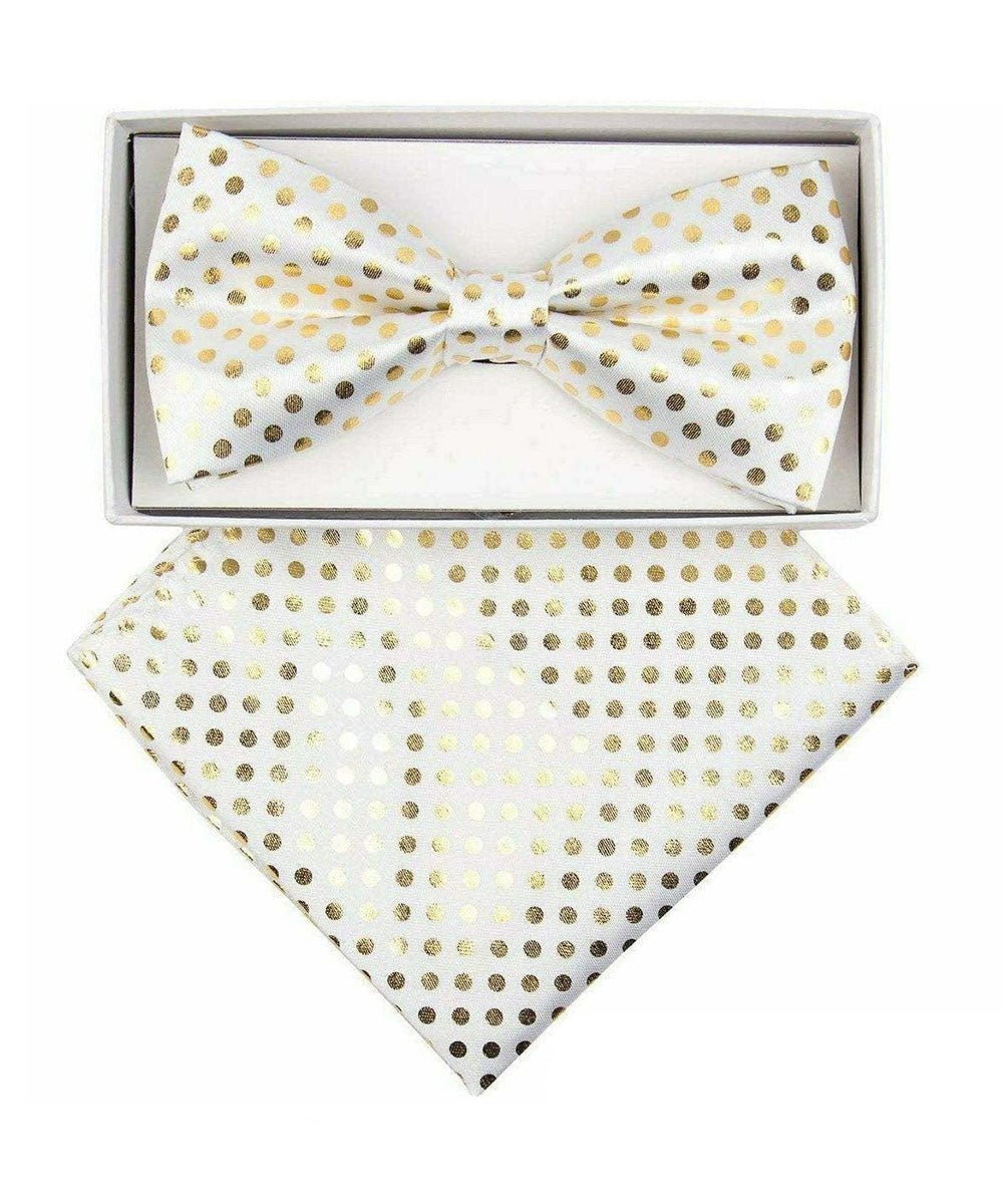 Vittorio Farina Men's Metallic Design Bow Tie & Pocket Square in Gift Box