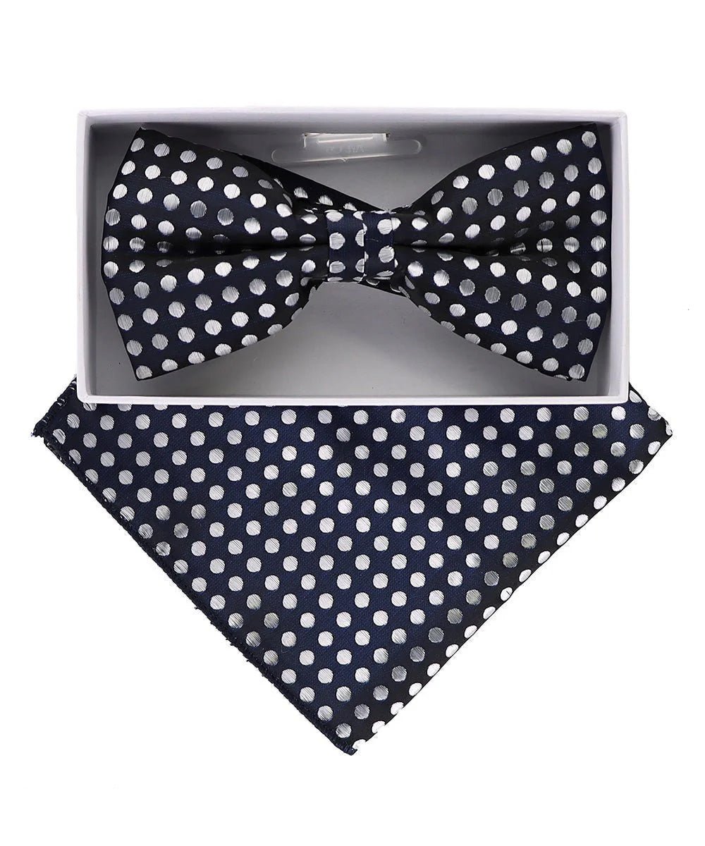 Vittorio Farina Men's Metallic Design Bow Tie & Pocket Square in Gift Box