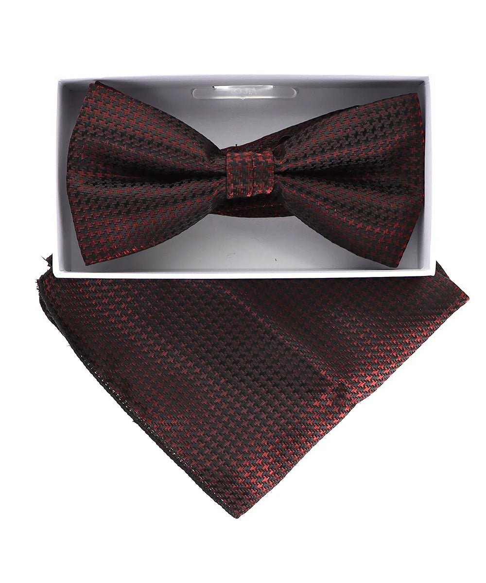 Vittorio Farina Men's Metallic Design Bow Tie & Pocket Square in Gift Box