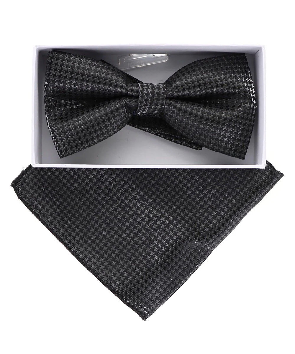 Vittorio Farina Men's Metallic Design Bow Tie & Pocket Square in Gift Box