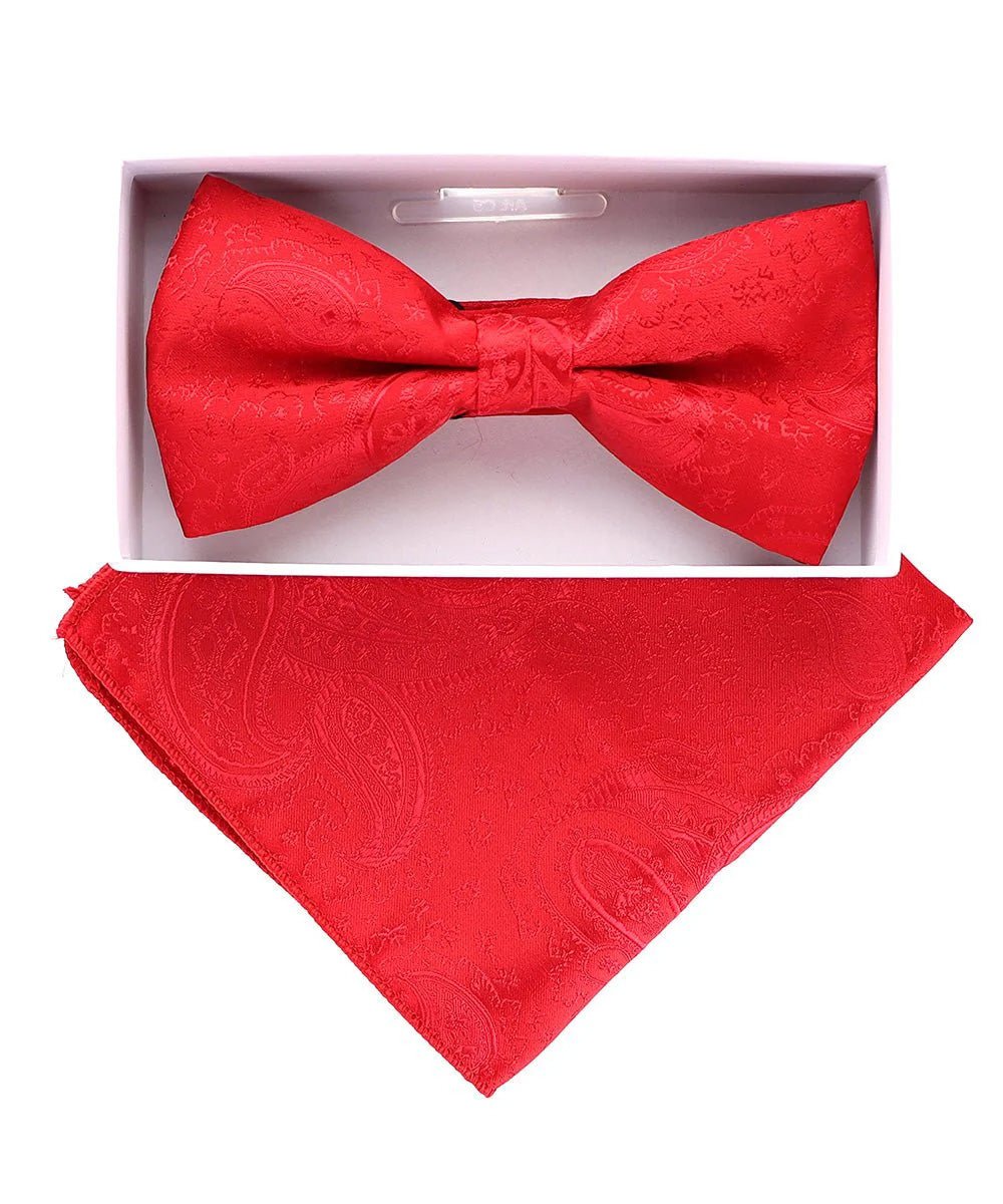 Vittorio Farina Men's Metallic Design Bow Tie & Pocket Square in Gift Box