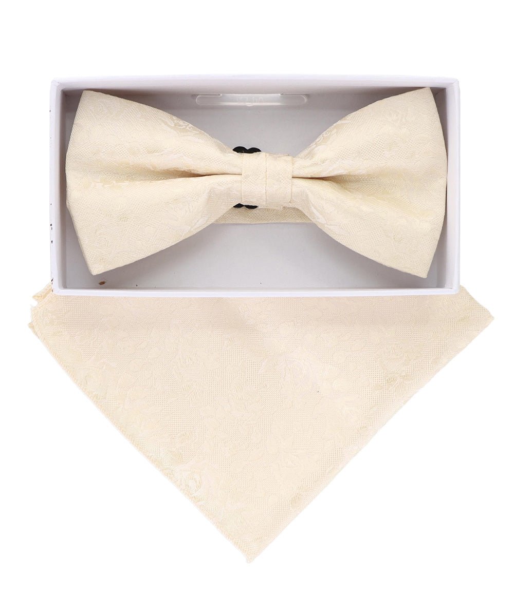 Vittorio Farina Men's Metallic Design Bow Tie & Pocket Square in Gift Box