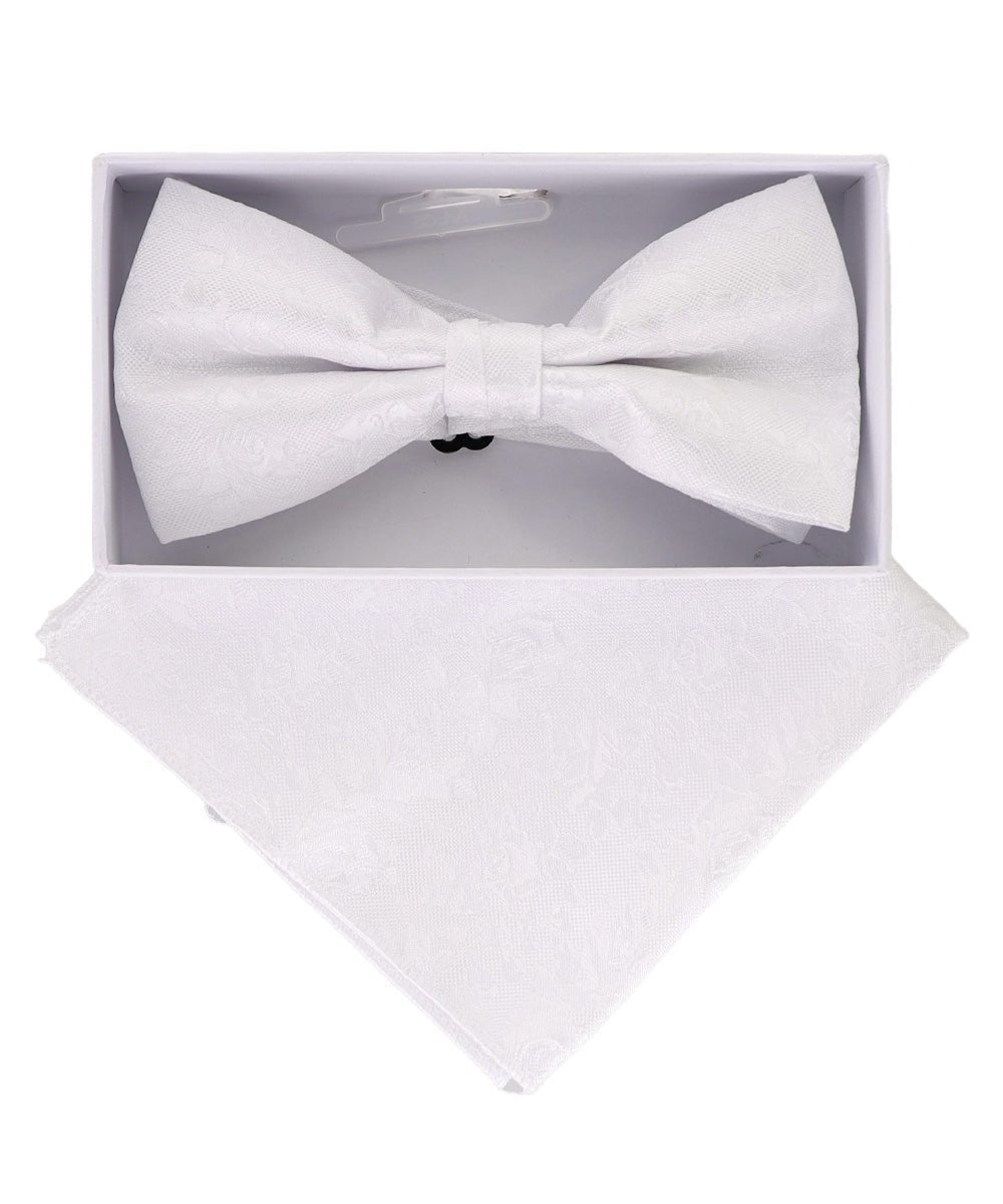 Vittorio Farina Men's Metallic Design Bow Tie & Pocket Square in Gift Box