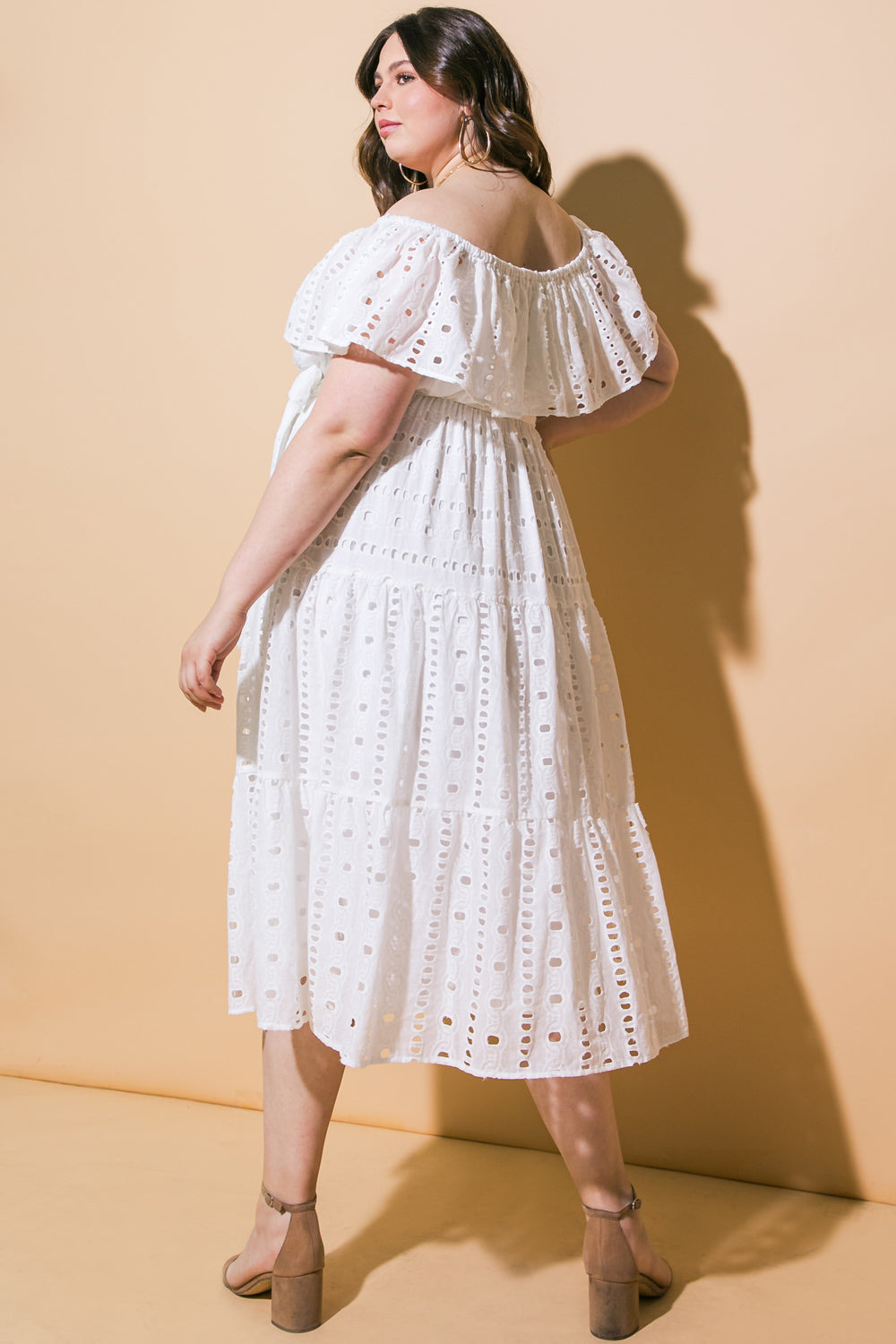 CATCHING MY BREATH EYELET MIDI DRESS - Concordia Style Boutique