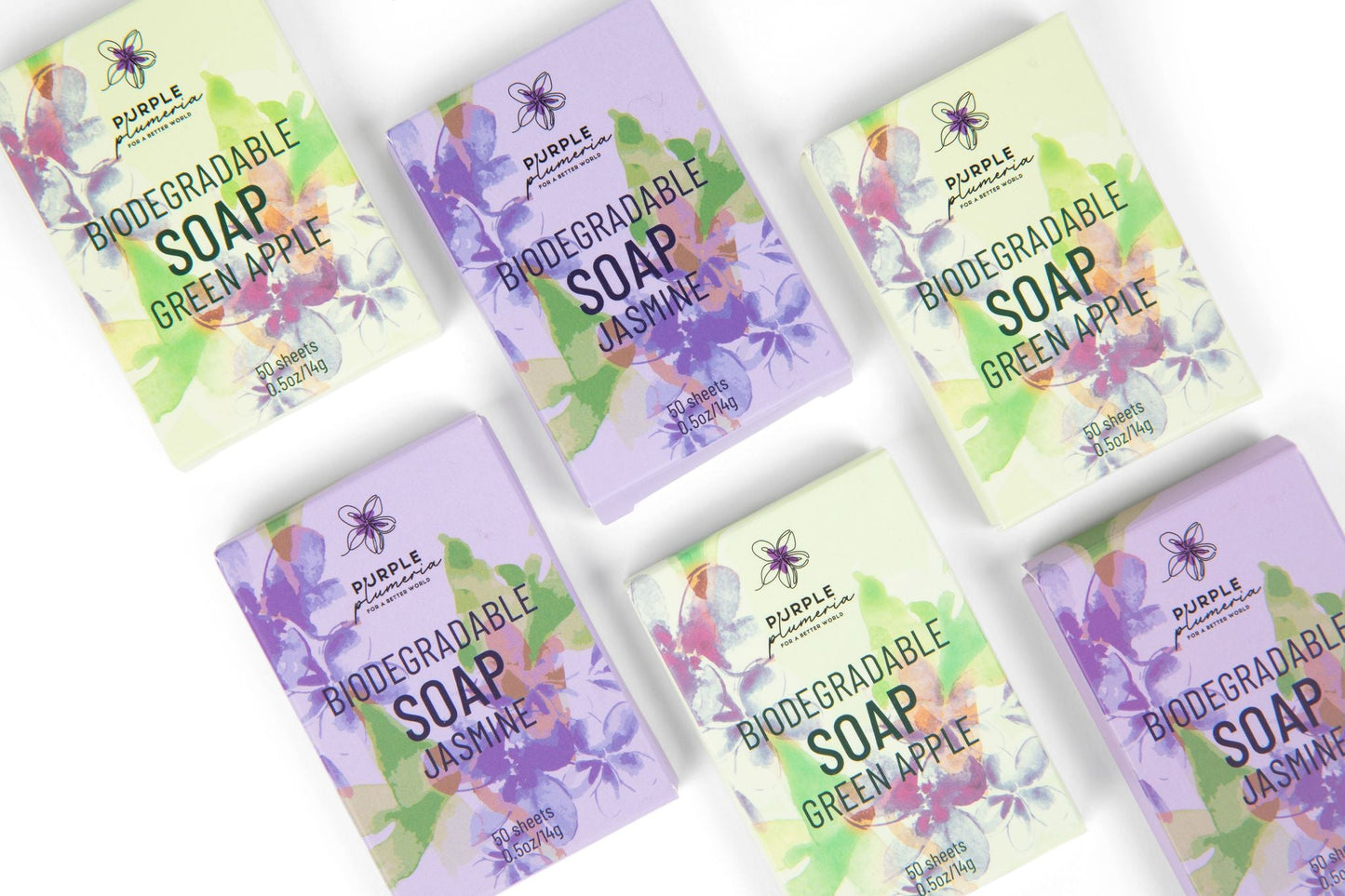 Biodegradable Soap Sheets - Jasmine & Green Apple. Perfect for Camping & Travel
