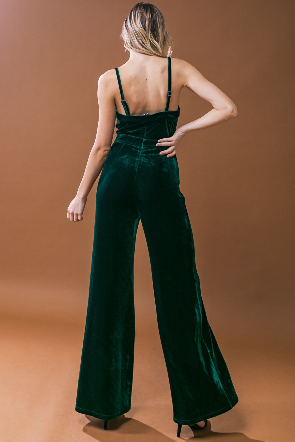 BLOW A KISS VELVET JUMPSUIT - Concordia Style Boutique