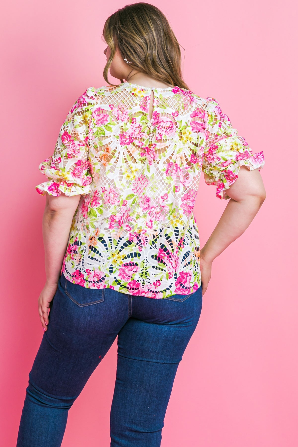 BLISS ME FLORAL WOVEN LACE TOP - Concordia Style Boutique