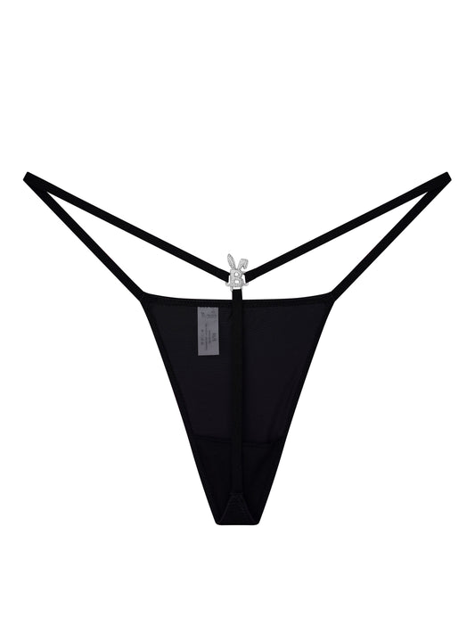 ICED OUT G-STRING IN BLACK
