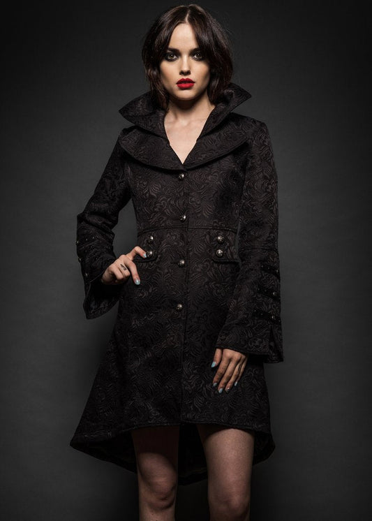 Wednesday Black Victorian Coat with Lacing - Concordia Style Boutique
