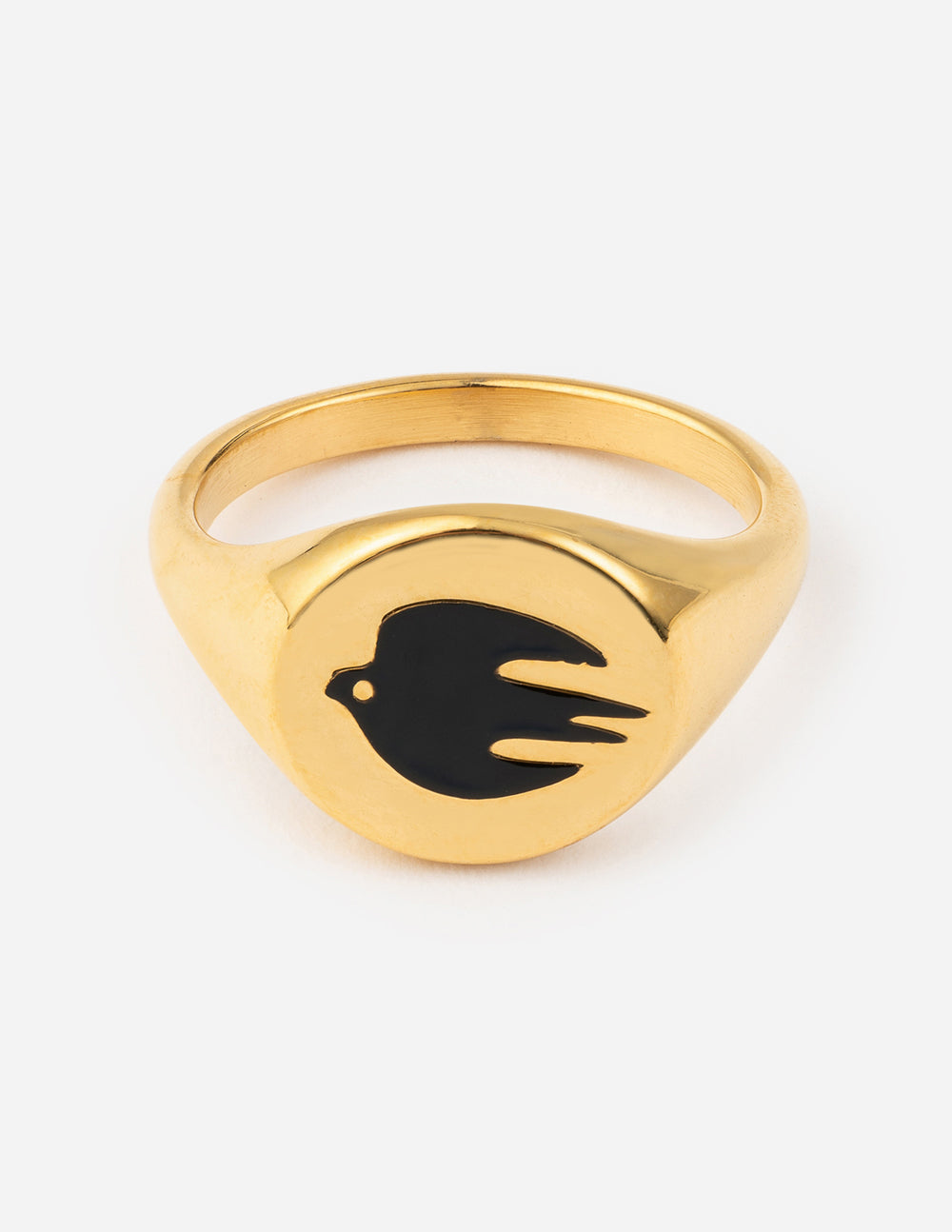 Black Enamel Gold Dove Ring - Concordia Style Boutique