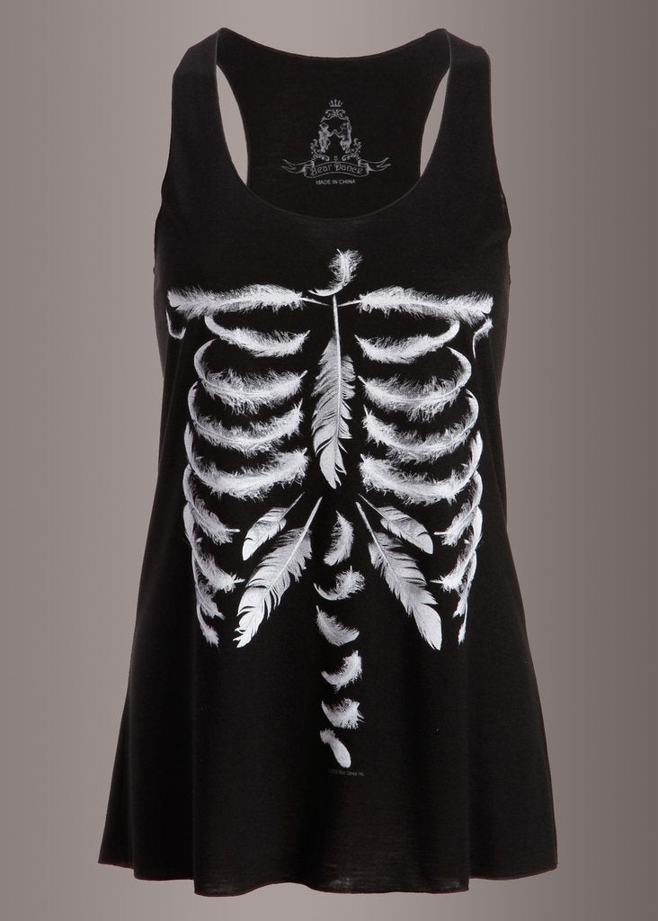 Feather Skeleton Ribcage Tank Top - Concordia Style Boutique