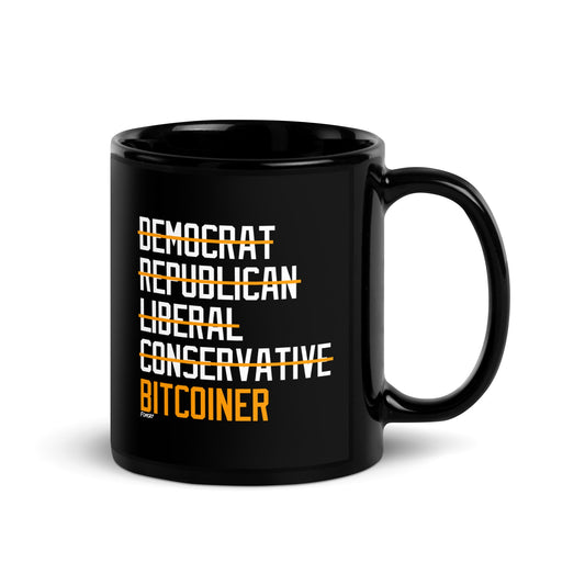 Democrat Republican Conservative Liberal Bitcoiner (White Lettering) Bitcoin Coffee Mug - Concordia Style Boutique