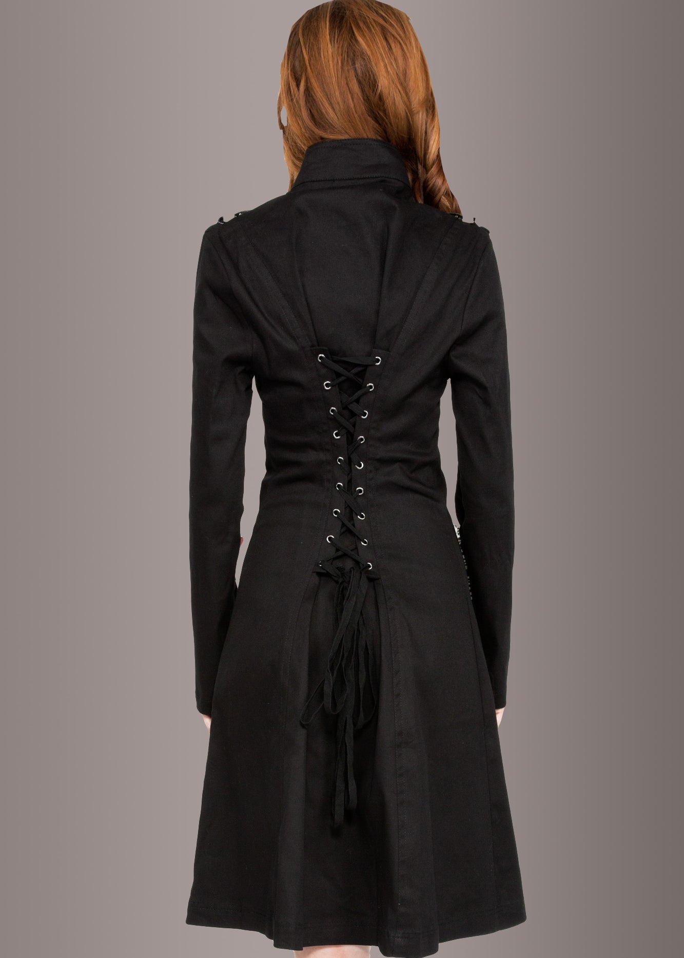 Black Gothic Coat Steampunk Jacket with Buckles - Concordia Style Boutique