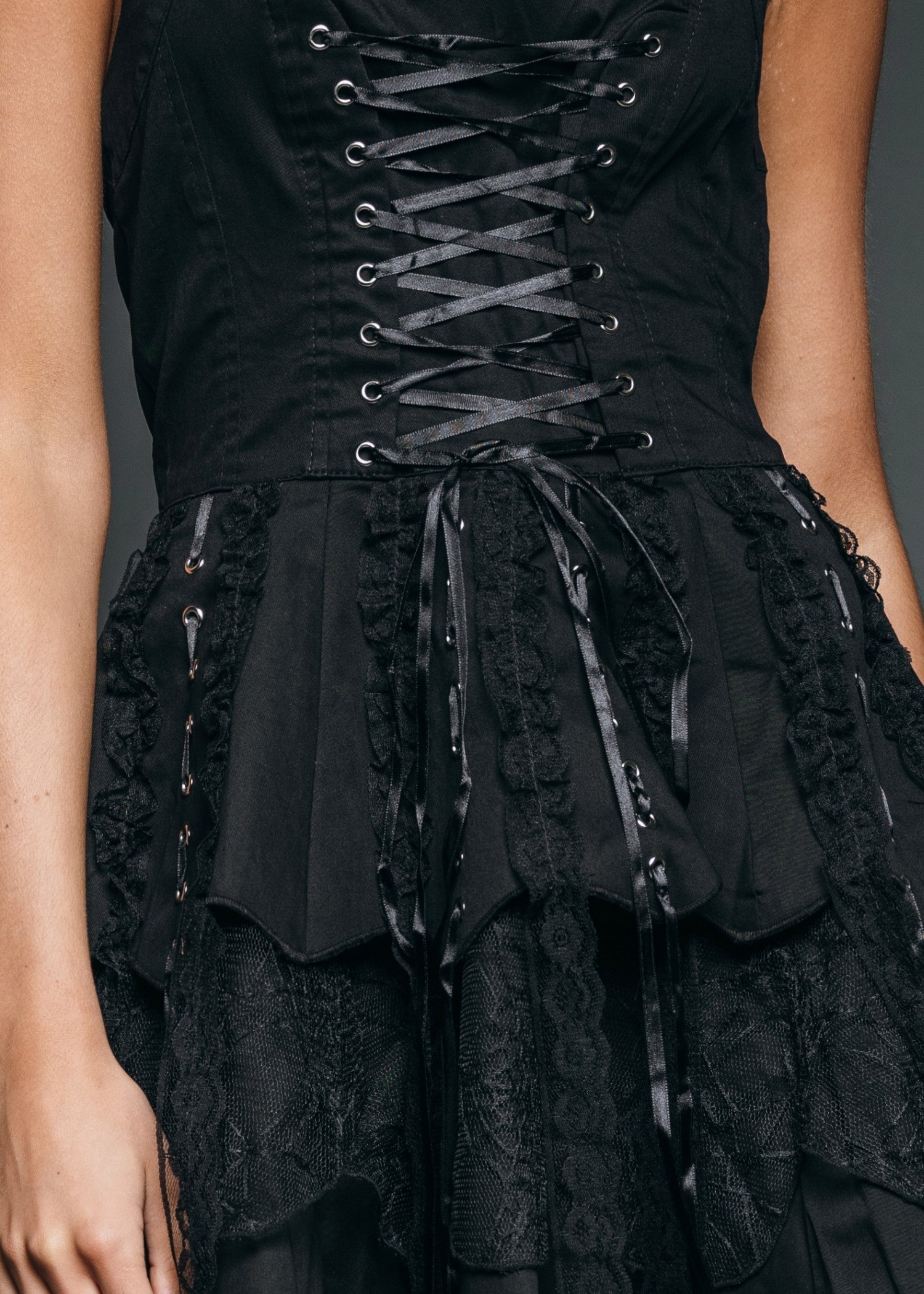 Astrid Gothic Mini Dress with Corset Lacing - Concordia Style Boutique