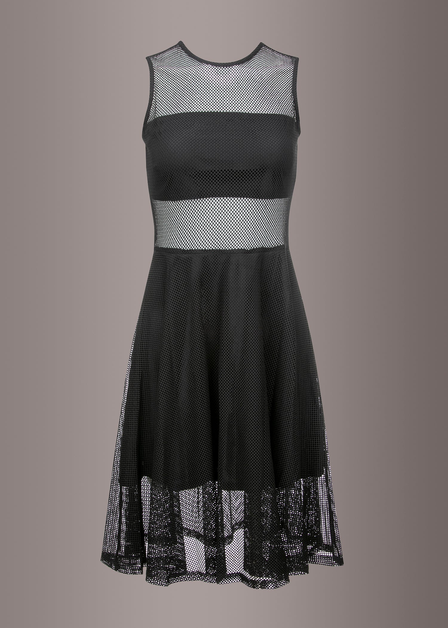 She's Got The Look Black Contrast Mesh A-Line Midi Dress - Concordia Style Boutique