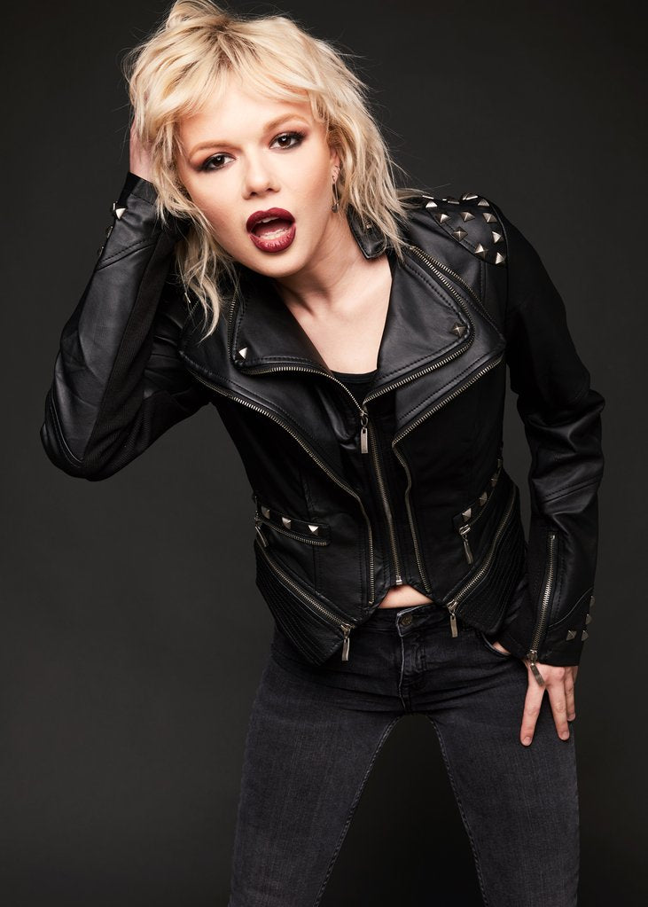 Rockstar Black Studded Moto Biker Jacket - Concordia Style Boutique