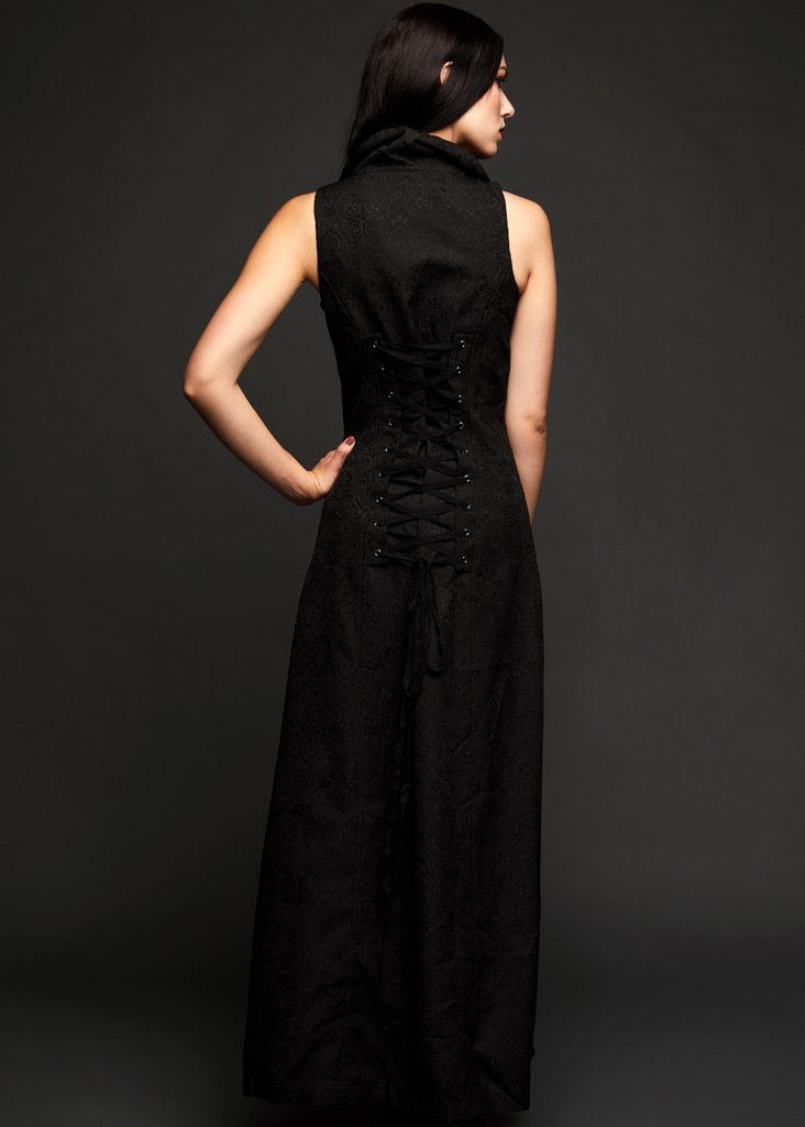Black Long Sleeveless Gothic Coat - Concordia Style Boutique