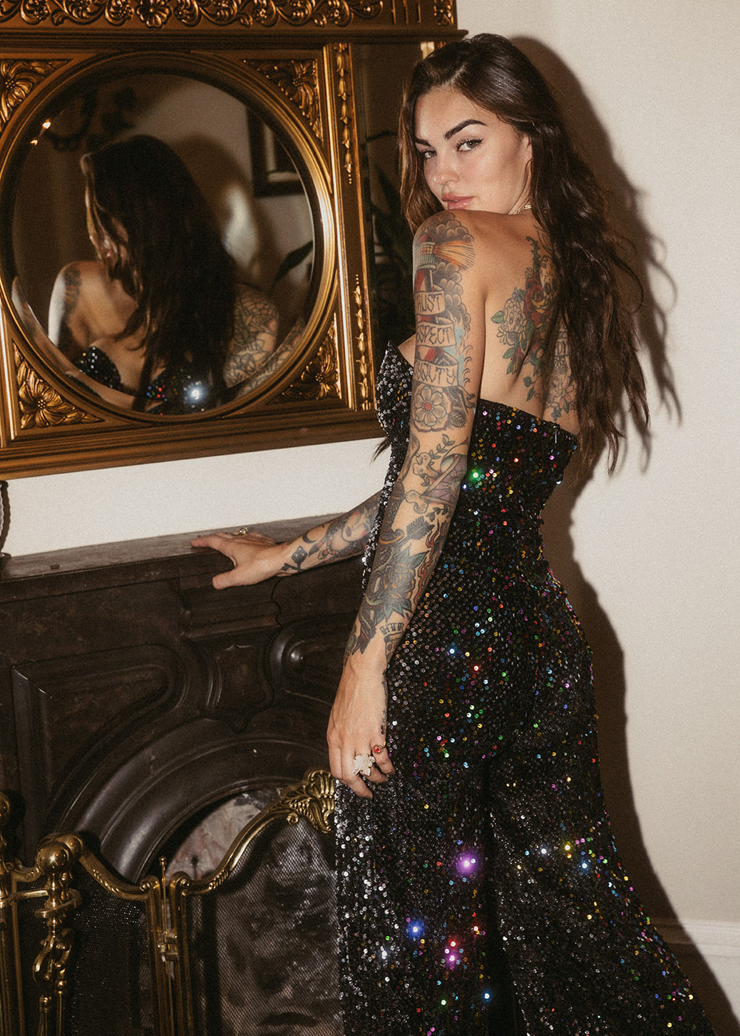 Sleeveless Sequin Jumpsuit With Wide Leg Pants - Concordia Style Boutique