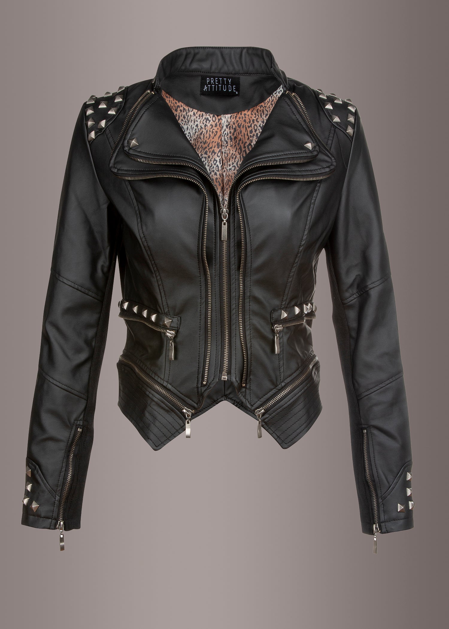 Rockstar Black Studded Moto Biker Jacket - Concordia Style Boutique