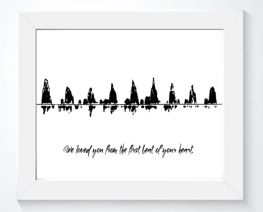 Baby Sonogram Heartbeat Sound Wave Print