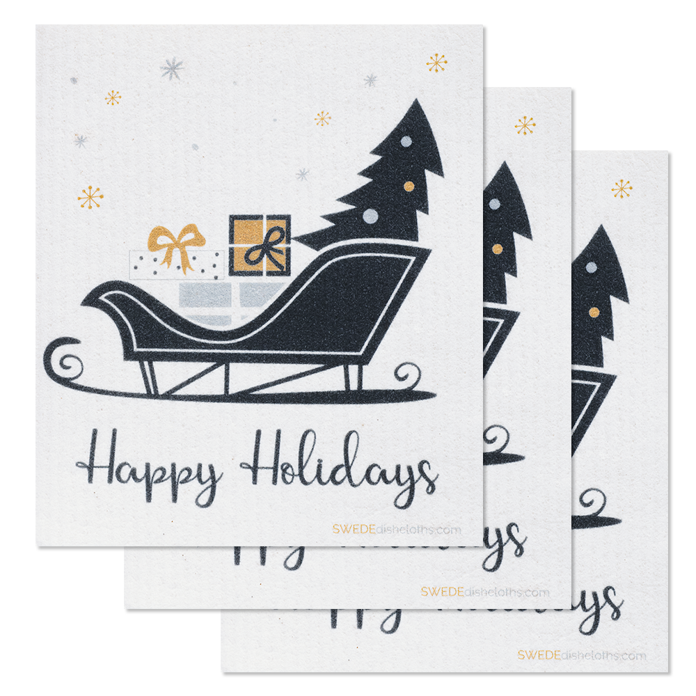 Christmas Sleigh Set of 3 (One of each design) Paper Towel Replacements | Swededishcloths - Concordia Style Boutique