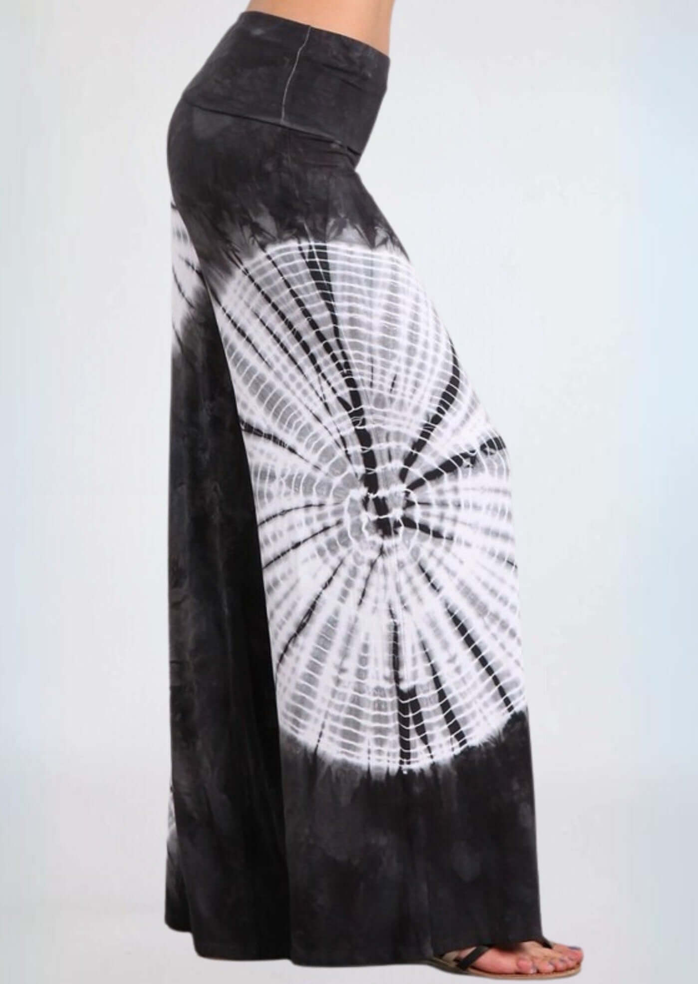 Groovy Grey Tie Dye Palazzo Pants Made in USA - Concordia Style Boutique
