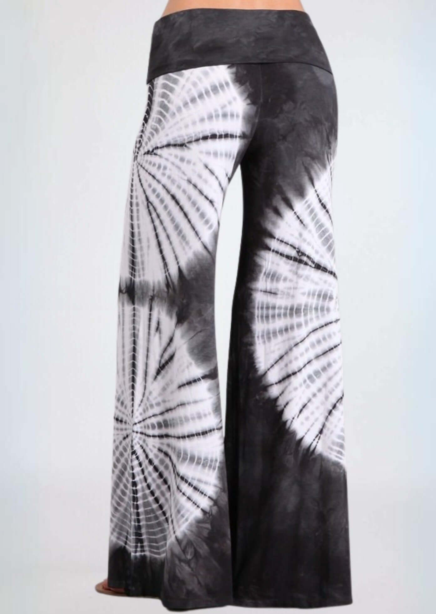 Groovy Grey Tie Dye Palazzo Pants Made in USA - Concordia Style Boutique
