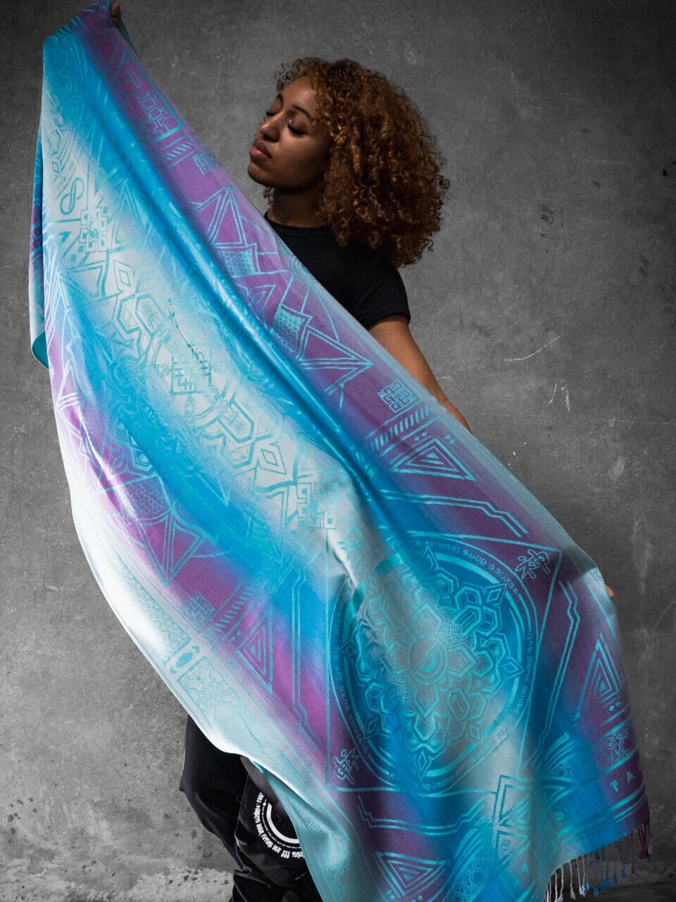 TEAL AMETHYST DHARMA • Reversible Festival Shawl/Scarf - Concordia Style Boutique